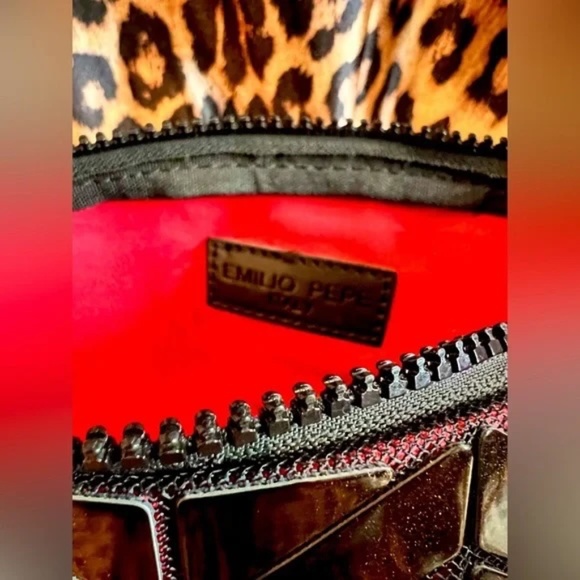 Emilio Pepe Italy Geometric Crossbody To Wristlet To Clutch - In One - Picture 5 of 5